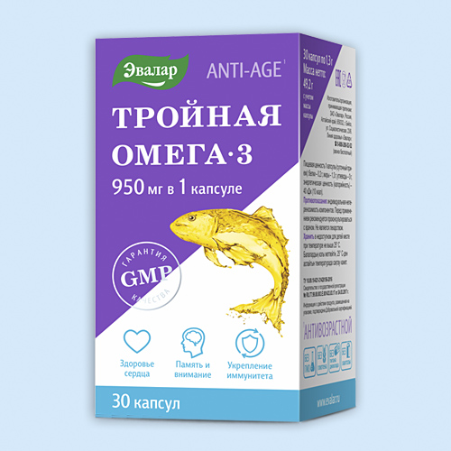 Тройная Омега-3 капс. 950мг N30 (Р) (ПТ)
