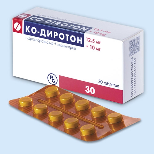 Ко-Диротон таб. 10мг+12.5мг N30 (Р) (Липразид)
