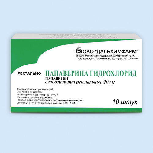 Свечи с папаверином рект. 0.02г N10 (Р) Дальхим