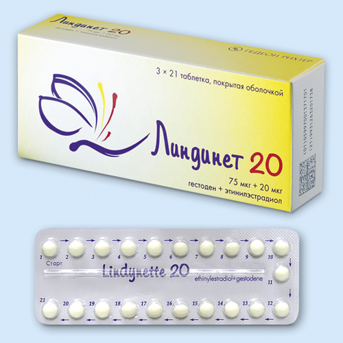 Линдинет таб. п/о 75+20мкг N63 (Р)