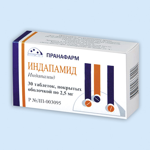 Индапамид таб. п/о 2.5мг N30 (Р) Прана#