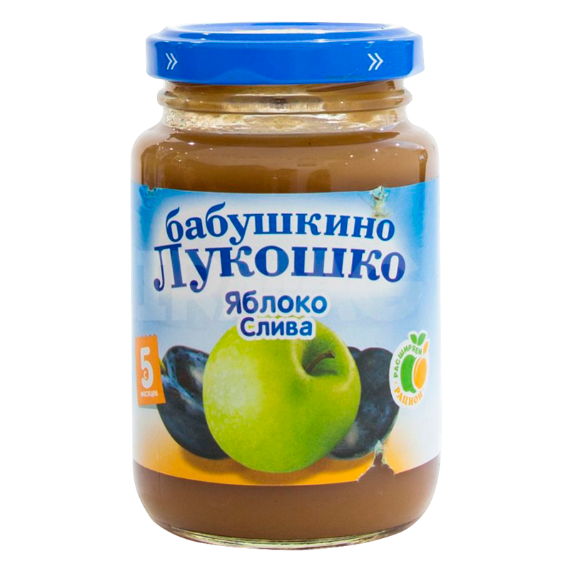 Бабушкино Лукошко Пюре Яблоко-слива 200 г (5+)
