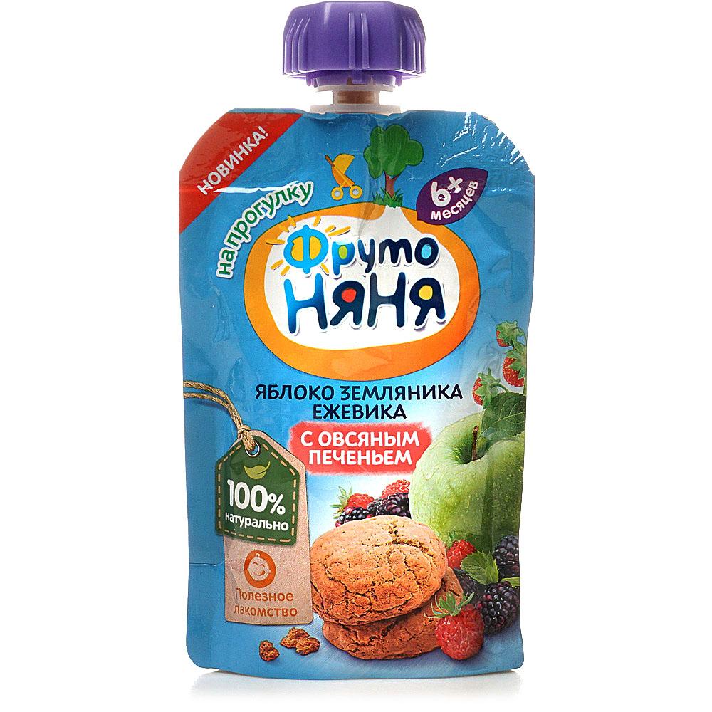 Фруто Няня Пюре Яблоко-земляника-ежевика-овсяное печенье
