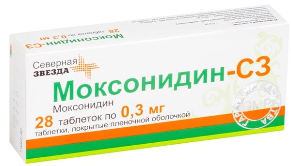Моксонидин-СЗ таб. 0,3 мг: 28 шт.