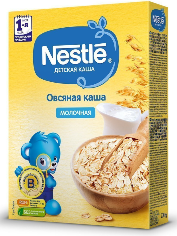 NESTLE Каша молочная овсяная 220 г (5+)