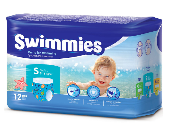 Подгузники-трусики для плаванья Helen Harper Swimmies р.S (7-13кг): 12 шт.