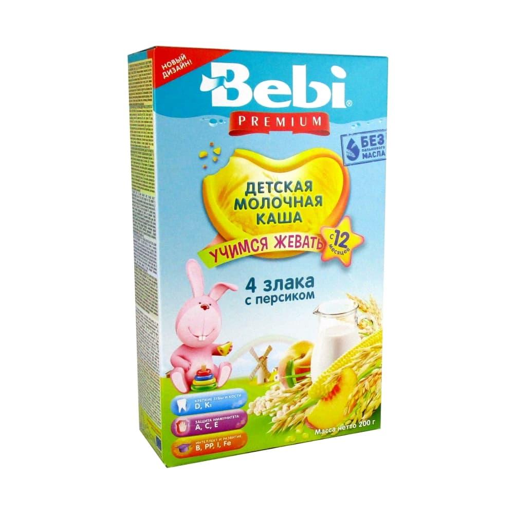 Bebi Premium Каша Молочная 4 злака-персик
