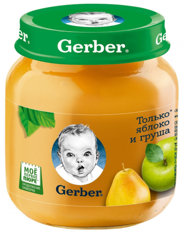 Гербер Пюре «Только яблоко и груша»