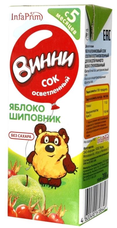 ВИННИ Сок Яблоко-шиповник осветленный