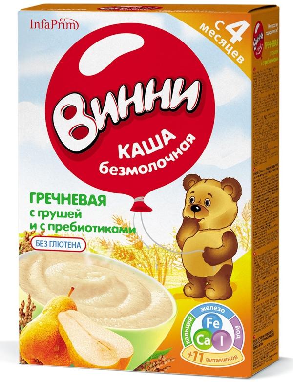 ВИННИ Безмолочная гречневая каша с грушей и пребиотиками