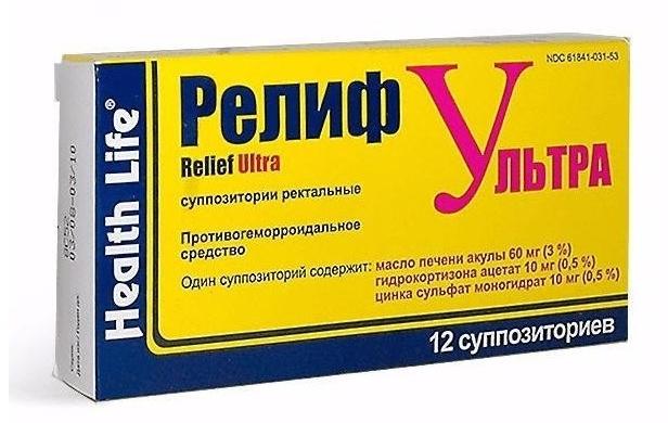 Релиф Ультра суппозитории ректальные: 12 шт.
