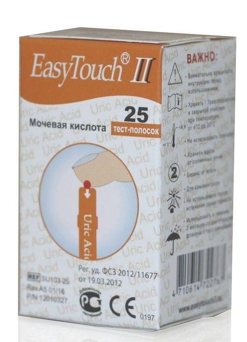Тест-полоски EasyTouch мочевая кислотата №25