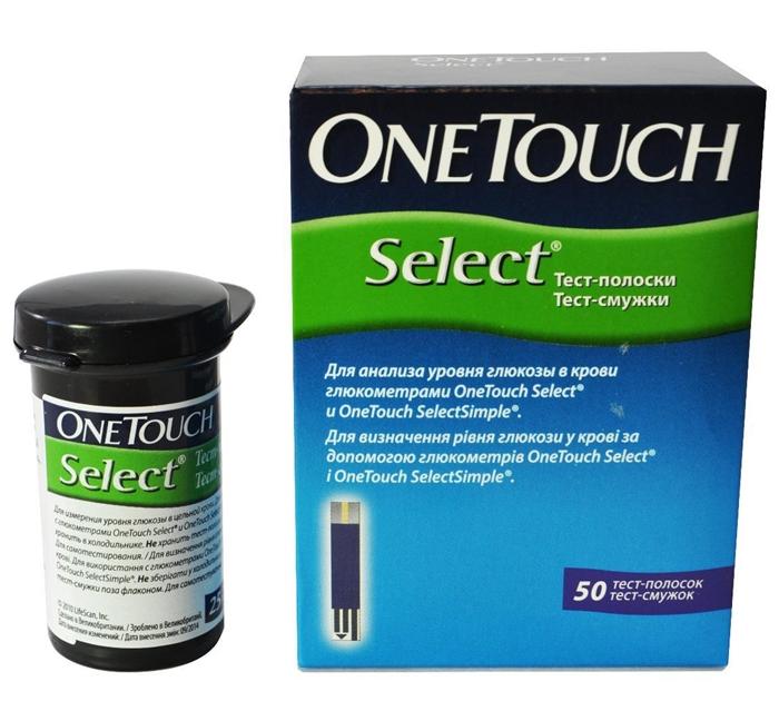 Тест-полоска к глюкометру One Touch Select: 50 шт.
