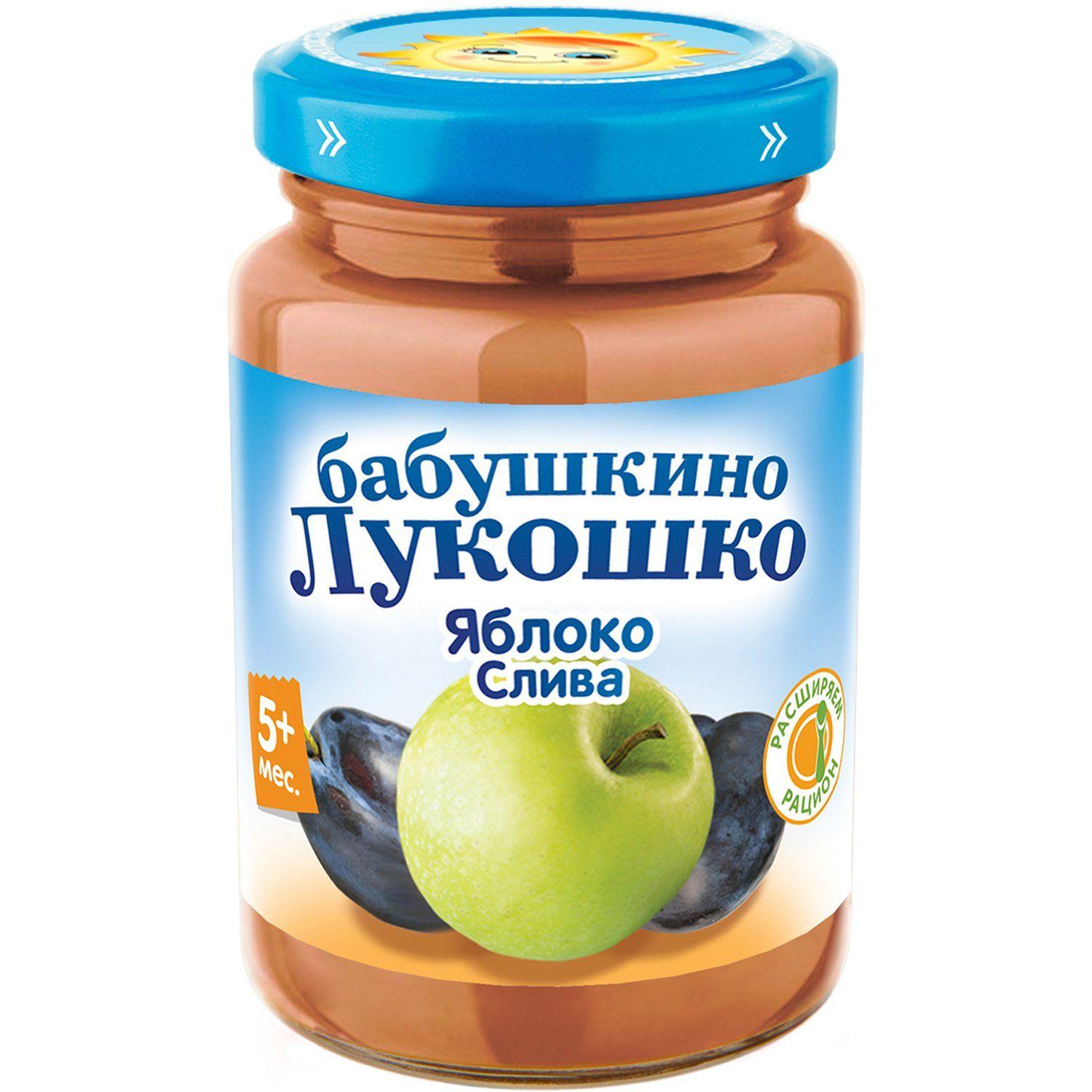 Бабушкино Лукошко Пюре Яблоко-слива 100 г (5+)