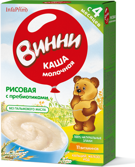ВИННИ Каша мол.рисовая 200г 4мес. с пребиот.(Р) (ДПИ)