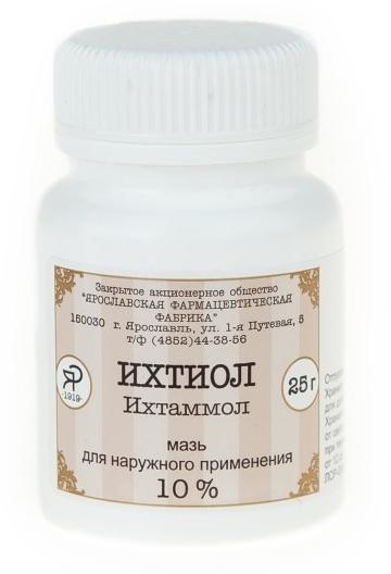 Мазь ихтиоловая 10% 25г конт.п/э (Р) (Яросл.)
