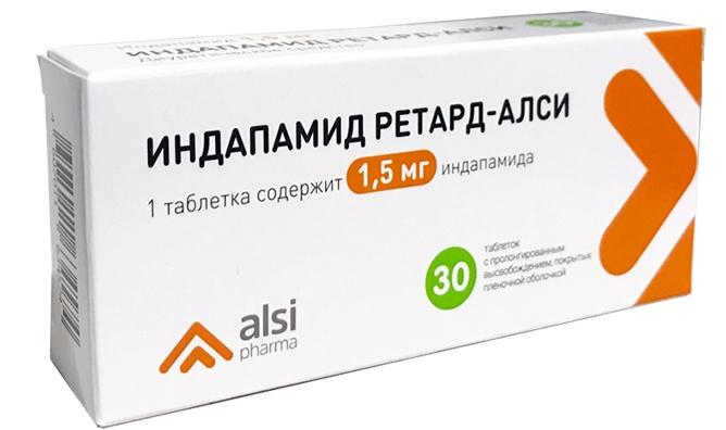 Индапамид ретард таб.1.5мг N30 (Р) Алси#