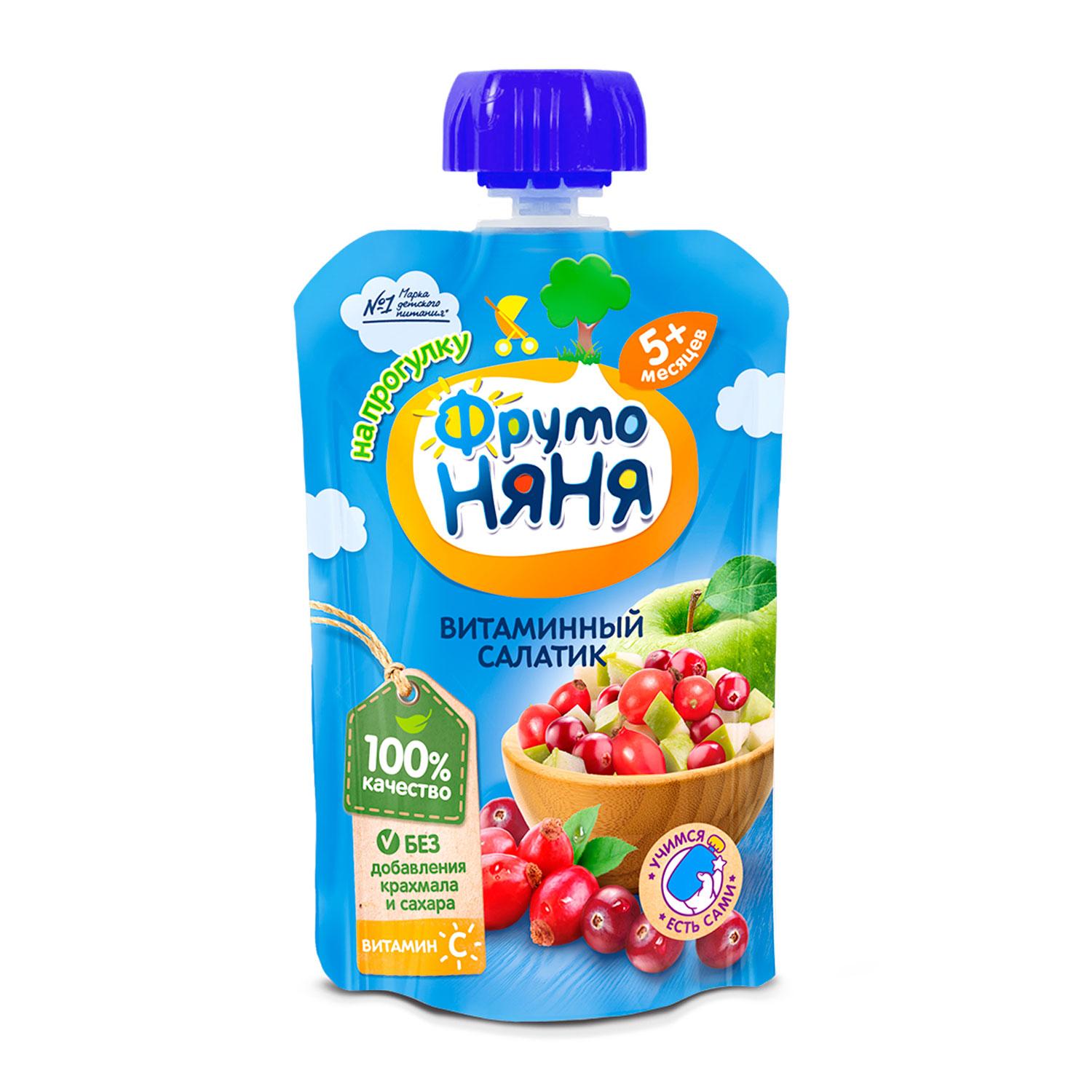 Фруто Няня Пюре Витаминный салатик (яблоко-шиповник-клюква)