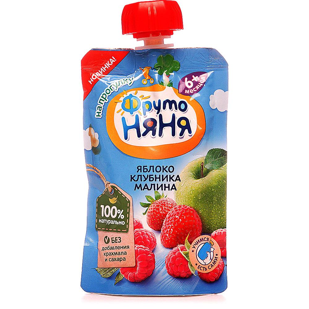 Фруто Няня Десерт Малина-клубника-яблоко (пауч)