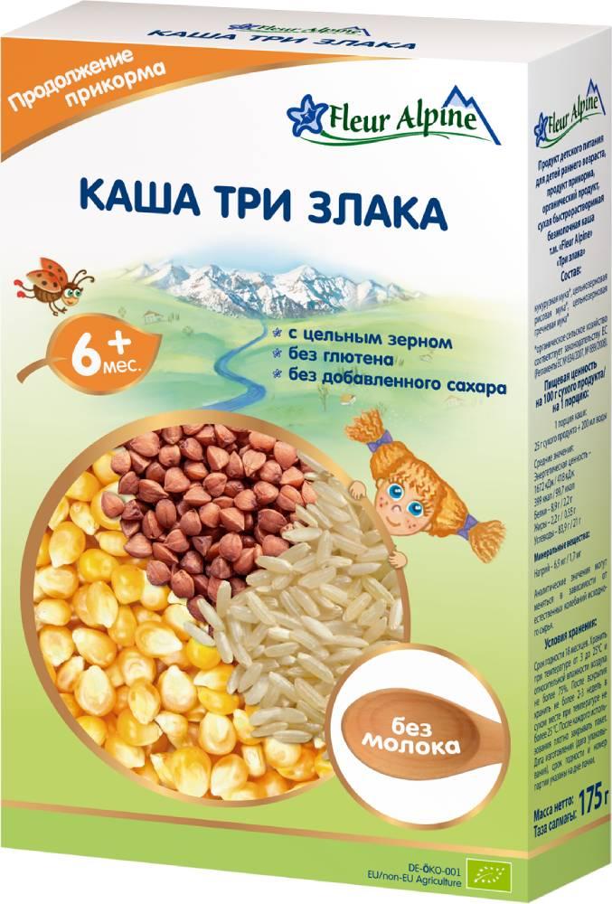Fleur Alpine ORGANIC (ФА) Каша ТРИ ЗЛАКА 175 г (6+)