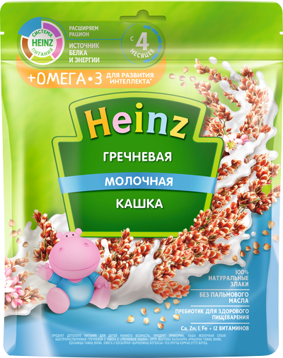 Heinz Молочная Гречневая кашка с Омега-3 200 г (4+)
