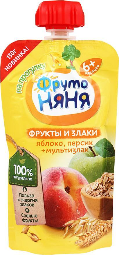 Фруто Няня Пюре из яблок и персиков со злаками