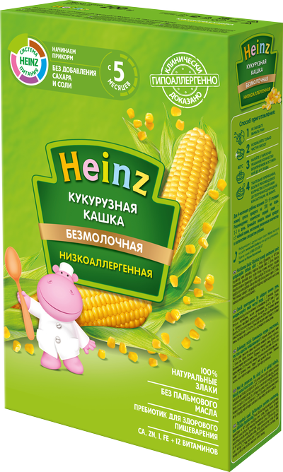 Heinz Безмолочная Кукурузная кашка 200 г (5+)
