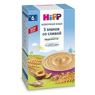 HiPP Молочная каша "5 злаков со сливой" 250 г (6+)