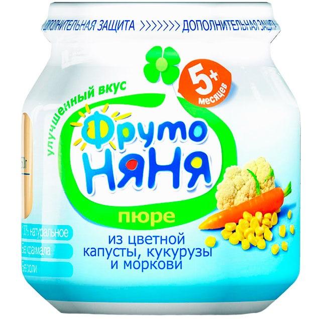 Фруто Няня Пюре Овощной салатик Цветная капуста-кукуруза-морковь