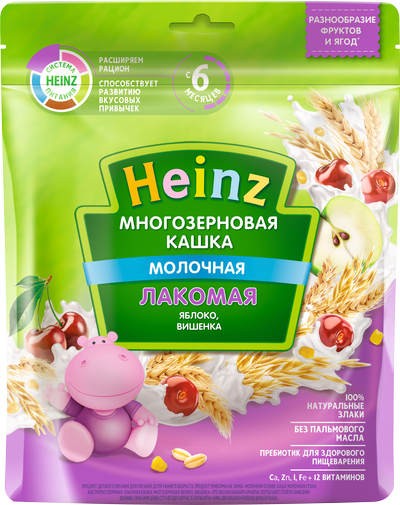 Heinz Кашка мол. Лакомая мн/зерн. 170г ябл./вишенка 6мес. (Р) (ДПИ)