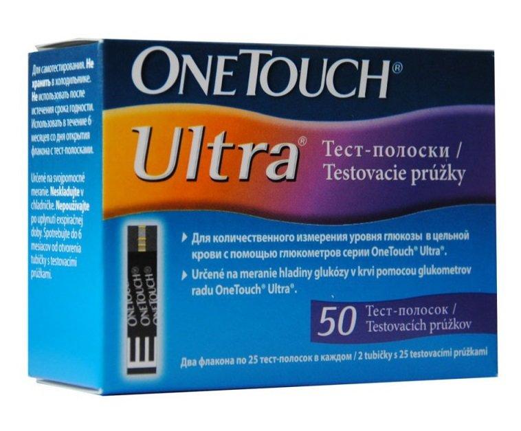 Тест-полоска к глюкометру One Touch Ultra: 50 шт.