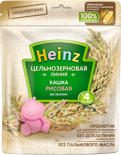 Heinz Цельнозерновая Линия Рисовая кашка безмолочная 180 г (пауч) (4+)