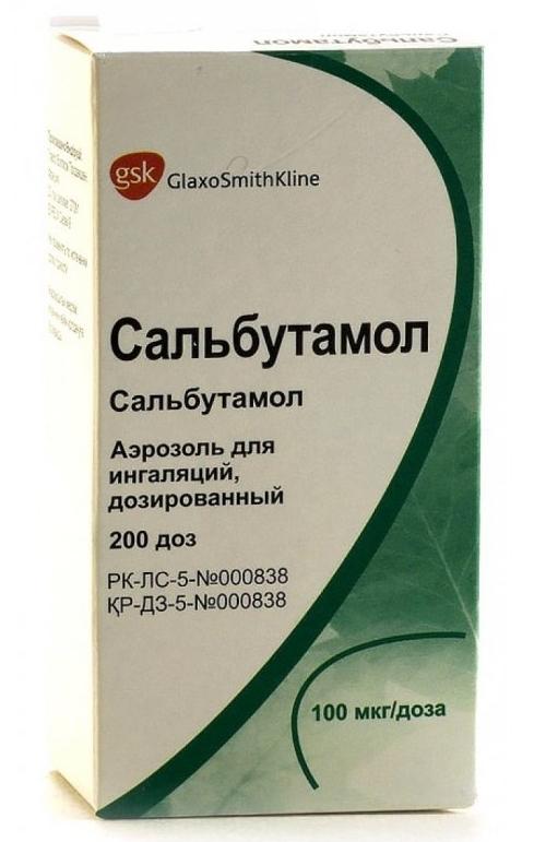 Сальбутамол аэрозоль 100 мкг/доза 200доз