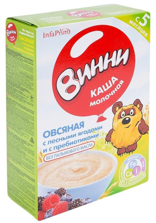 ВИННИ Молочная овсяная каша с лесными ягодами и пребиотиками 200 г (5+)