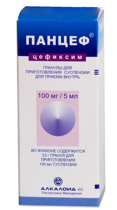 Панцеф гран.д/сусп. 100мг/5мл 53г/100мл (Р) (Цефиксим)