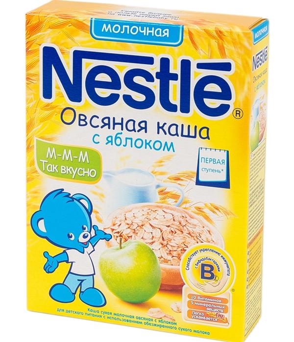 NESTLE Каша молочная овсяная с яблоком 220 г (5+)