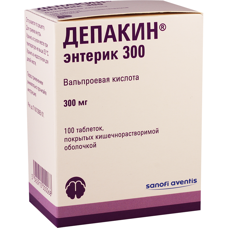 Депакин энтерик таб. 300 мг: 100 шт.