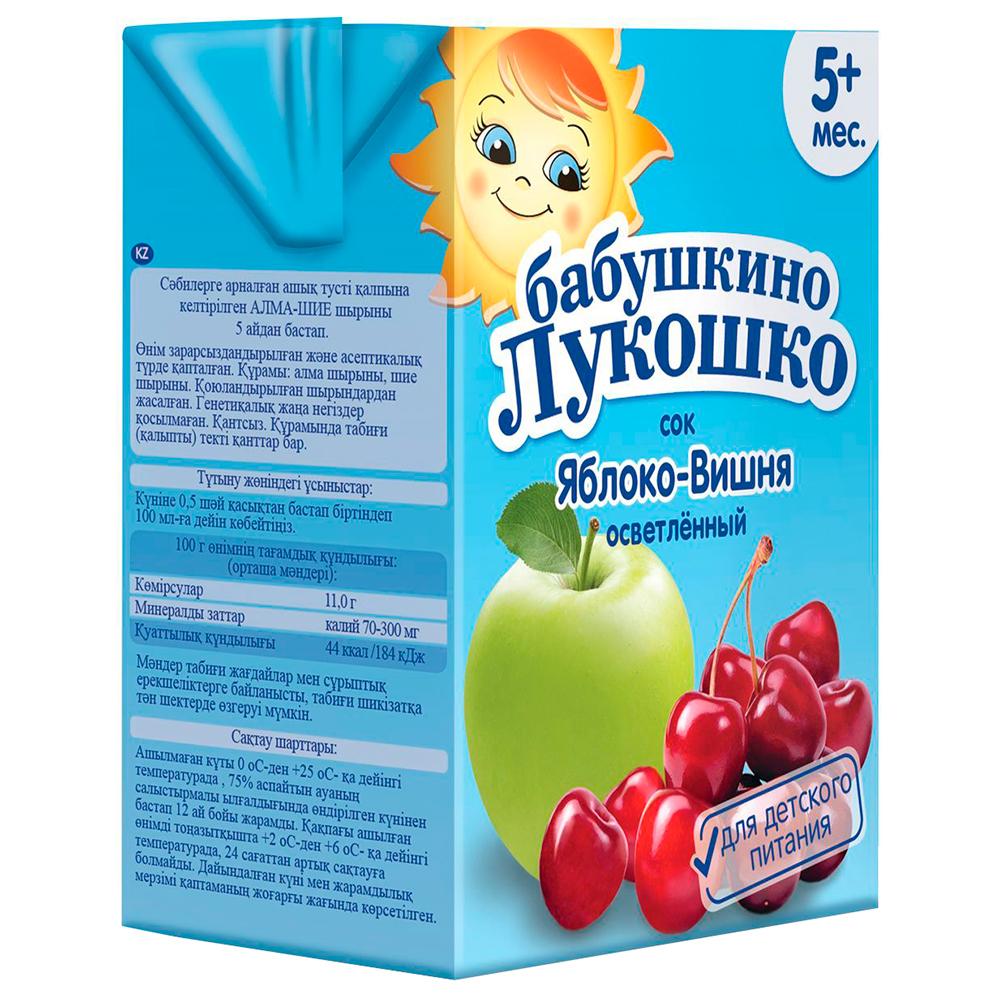 Бабушкино Лукошко Сок Яблоко-Вишня 200 мл (тетра-пак) (4+)