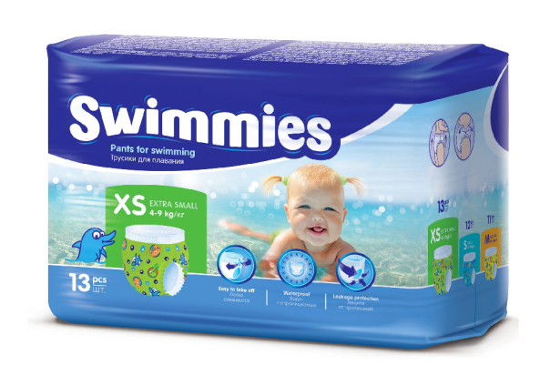 Подгузники-трусики для плаванья Helen Harper Swimmies р.XS (4-9кг): 13 шт.