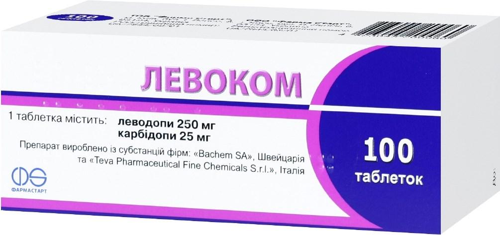 Левоком таб. 250 мг+25 мг: 100 шт.