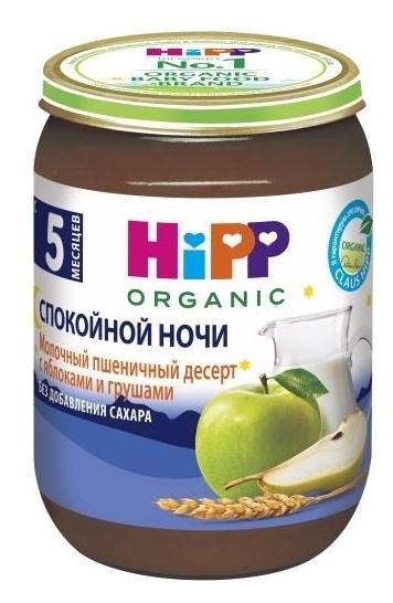 HiPP СпНочи Пюре 190г мол.пшен.десерт ябл./груша (5мес) (Р) (ПТ)