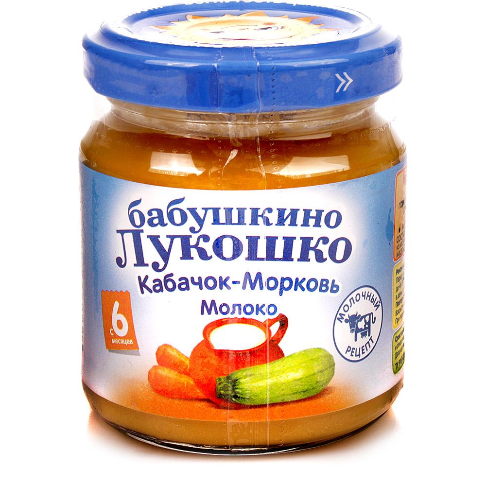 БабЛукош Пюре Кабачок/морк/молоко 100г 6мес. (Р) (ПТ)