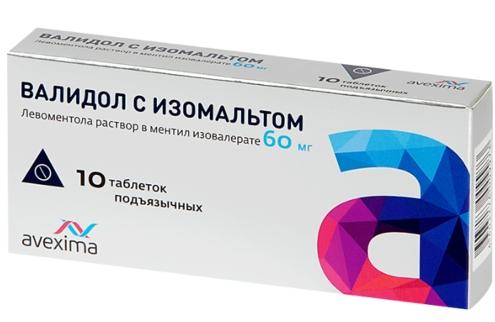 Валидол с изомальтом таб. 60мг N10 (Р)