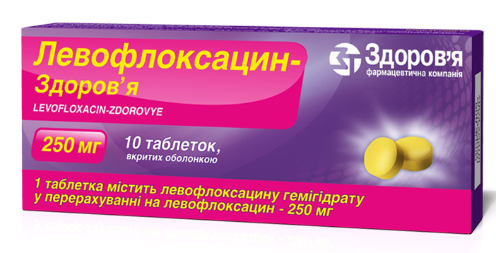 Левофлоксацин-Здоровье таб. 250мг №10