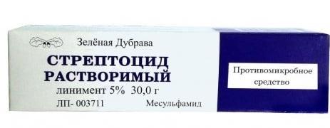 Лин. стрептоцида растворим. 5% 30г (Р) Зел.дубр.