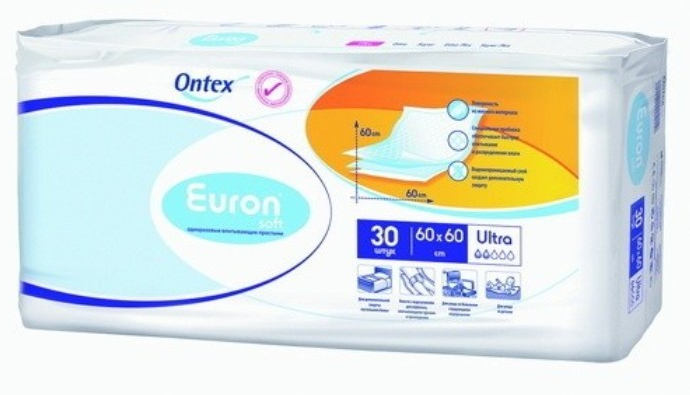 Простынь впитывающая Euron Soft Ultra 60х60см №30