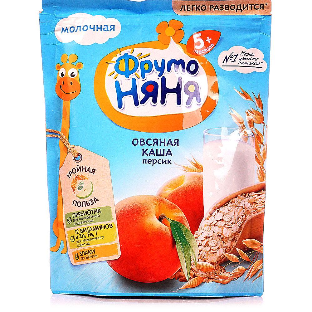Фруто Няня Молочная овсяная каша с персиком.