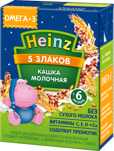 Heinz Питьевая 5 злаков кашка молочная