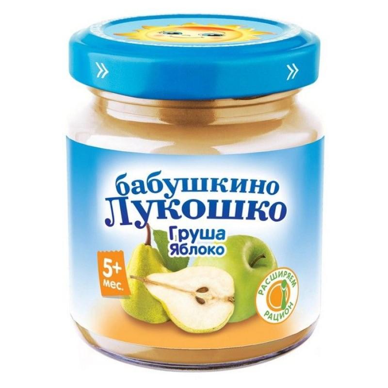 Бабушкино Лукошко Пюре Груша+Яблоко 200 г (5+)