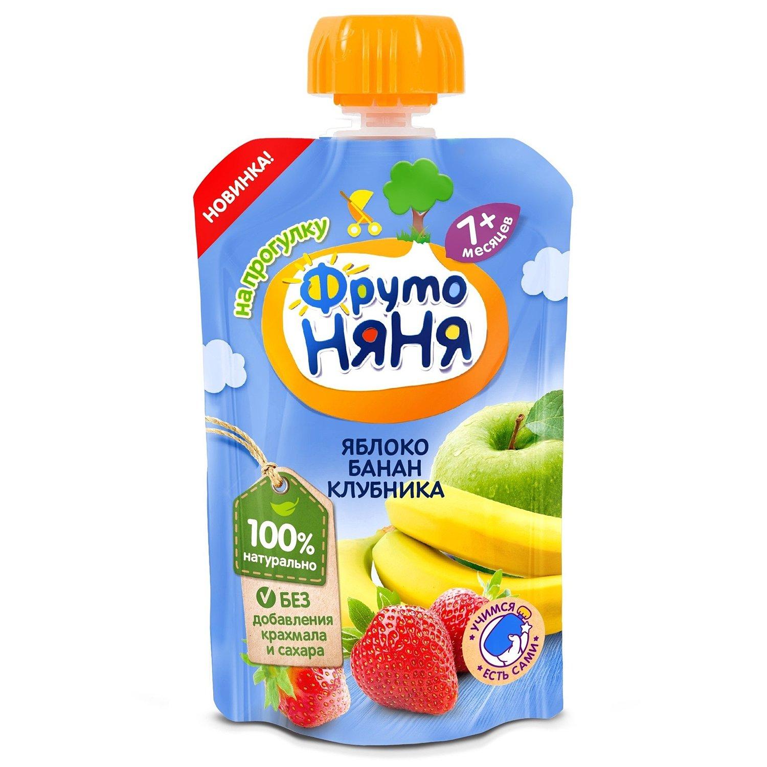 Фруто Няня Десерт Яблоко-Банан-Клубника